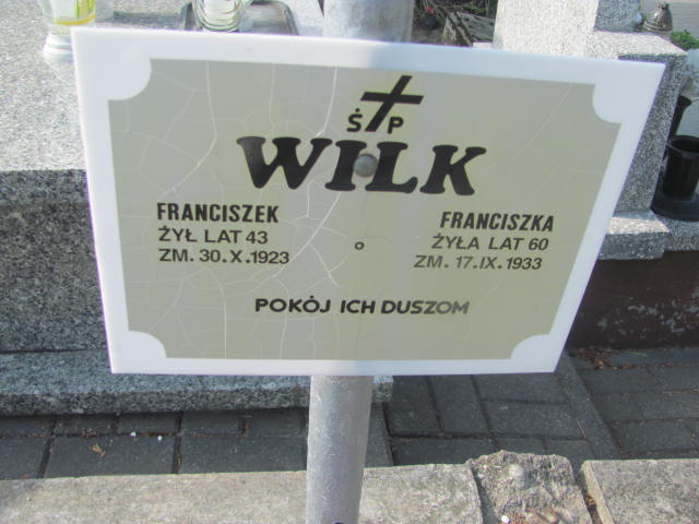 Franciszek Wilk Końskie - Grobonet - Wyszukiwarka osób pochowanych