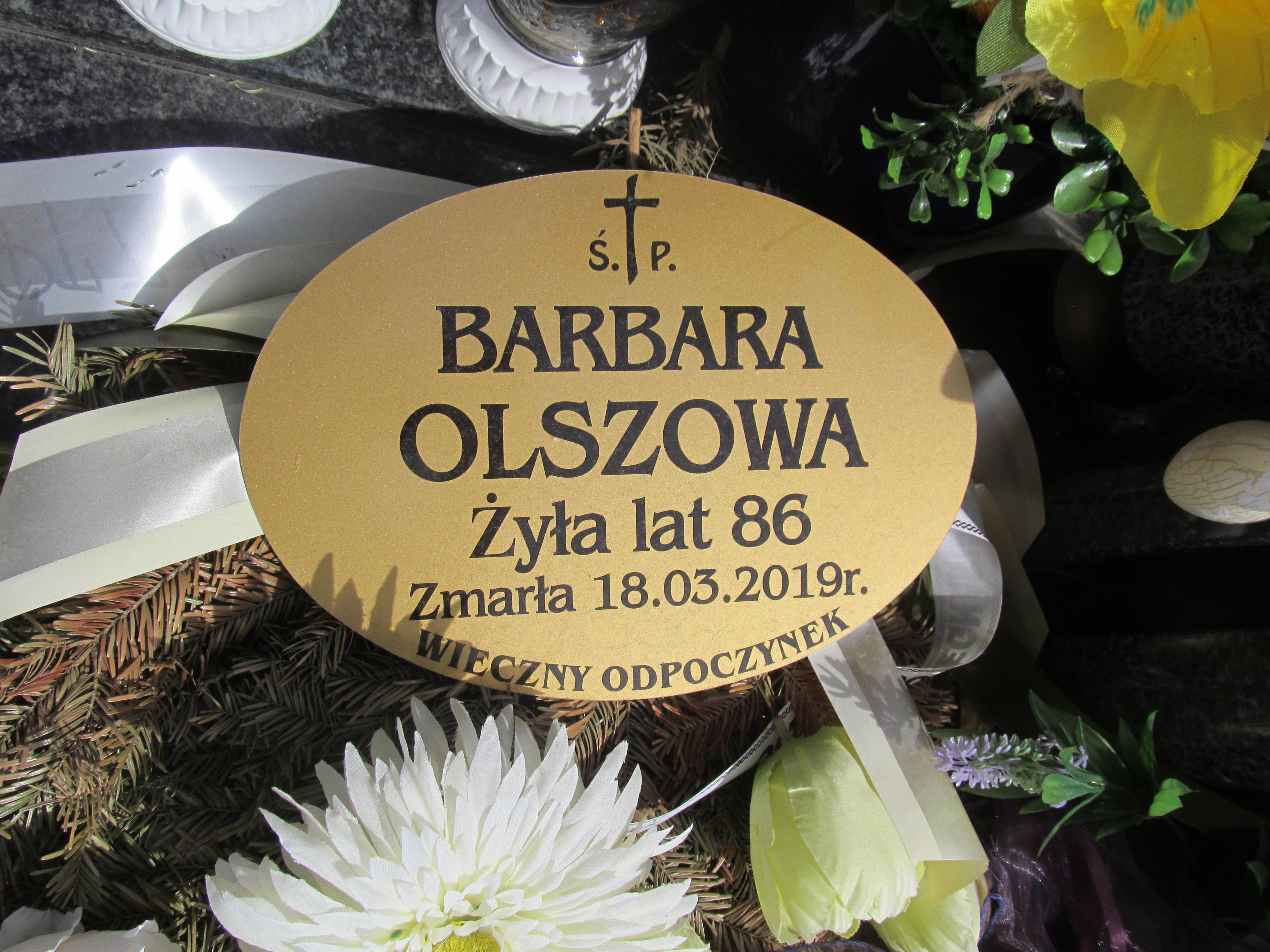 Barbara Olszowa  1932 Końskie parafialny - Grobonet - Wyszukiwarka osób pochowanych